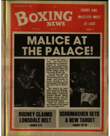 Boxing News magazine 13.9.1985 Download pdf