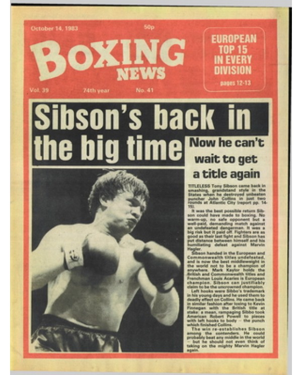 Boxing News magazine 14.10.1983 Download pdf