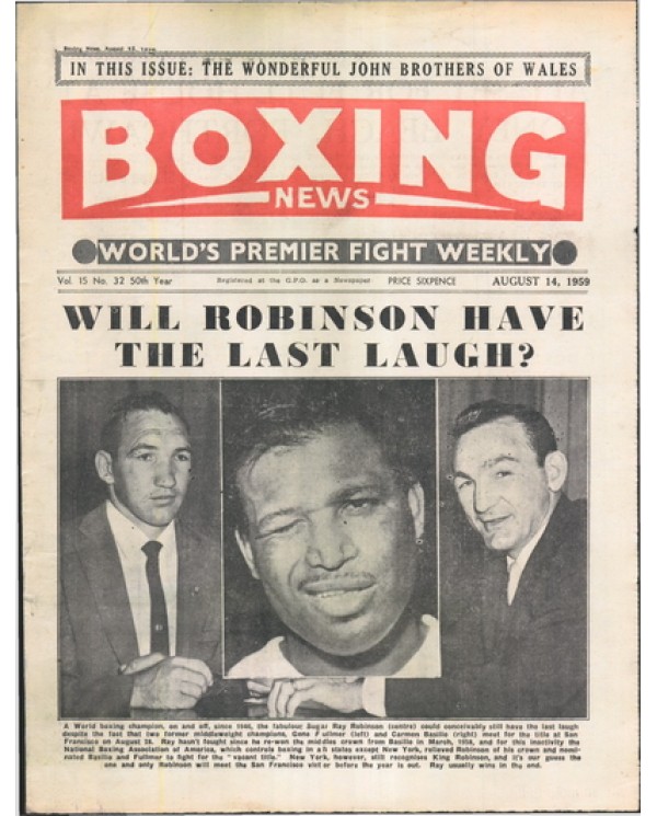 Boxing News magazine 14.8.1959 Download pdf