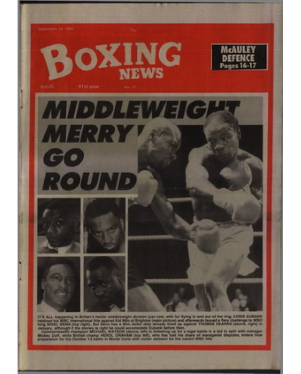 Boxing News magazine 14.9.1990 Download pdf