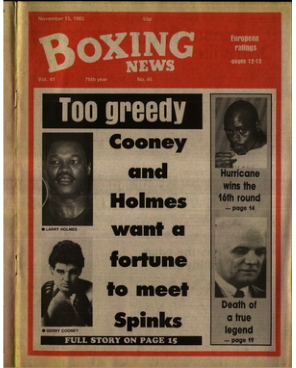 Boxing News magazine 15.11.1985 Download pdf