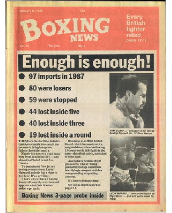 Boxing News magazine 15.1.1988 Download pdf