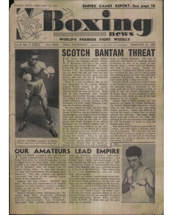 Boxing News magazine 15.2.1950 Download pdf