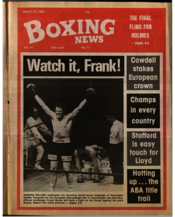 Boxing News magazine 15.3.1985 Download pdf