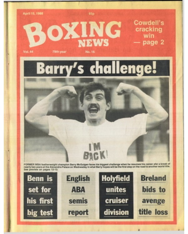 Boxing News magazine 15.4.1988 Download pdf