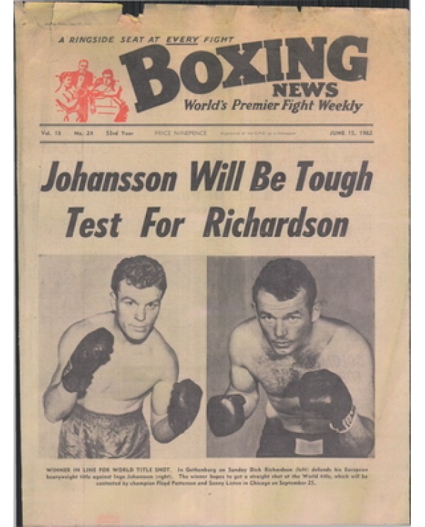 Boxing News magazine 15.6.1962  Download pdf