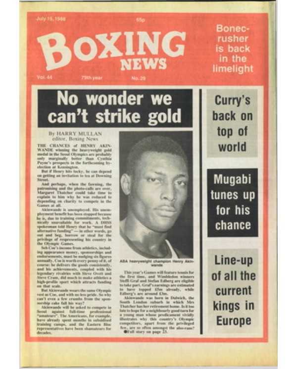 Boxing News magazine 15.7.1988 Download pdf