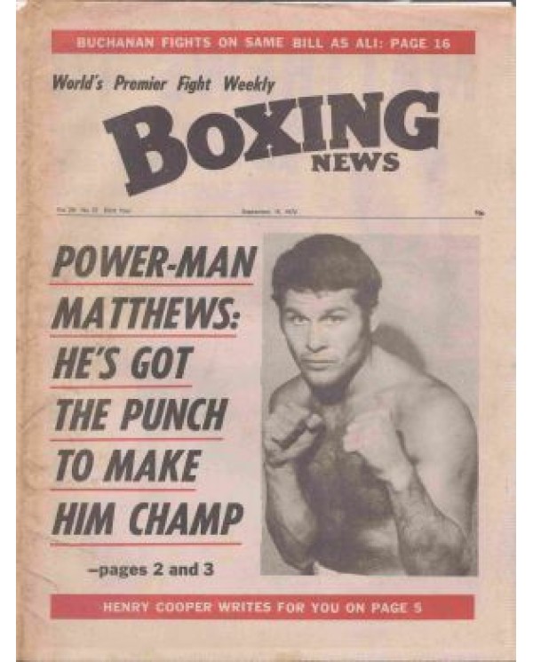 Boxing News magazine Download PDF 15.9.1972