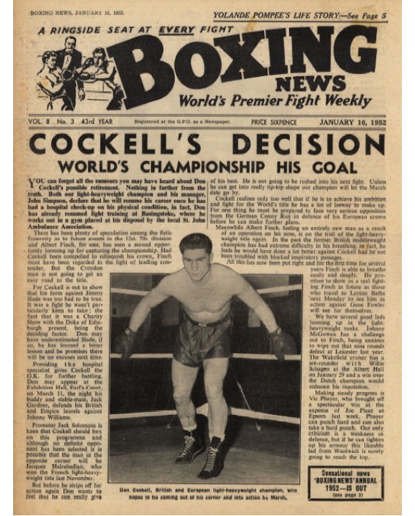 Boxing News magazine 16.1.1952 Download pdf