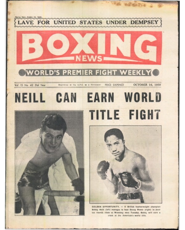 Boxing News magazine 16.10.1959 Download pdf