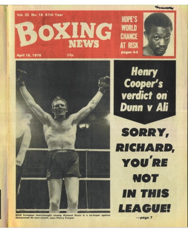 Boxing News magazine 16.4.1976 Memorabilia