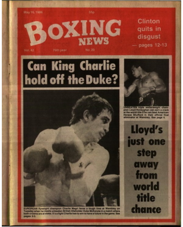 Boxing News magazine 16.5.1986 Download pdf