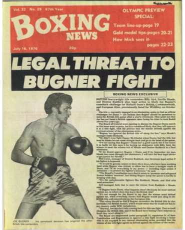 Boxing News magazine  16.7.1976 Download pdf