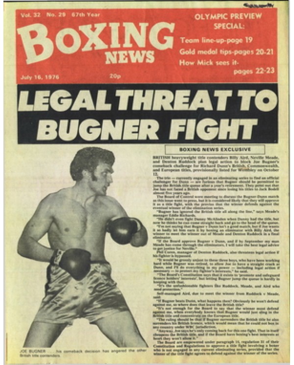 Boxing News magazine  16.7.1976 Download pdf