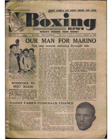 Boxing News magazine 16.8.1950 Download pdf