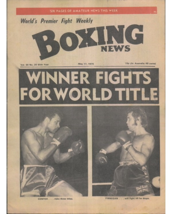 Boxing News magazine 17.5.1974  Download pdf