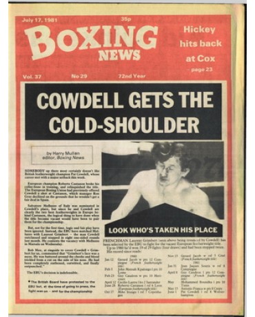 Boxing News magazine 17.7.1981 Download pdf