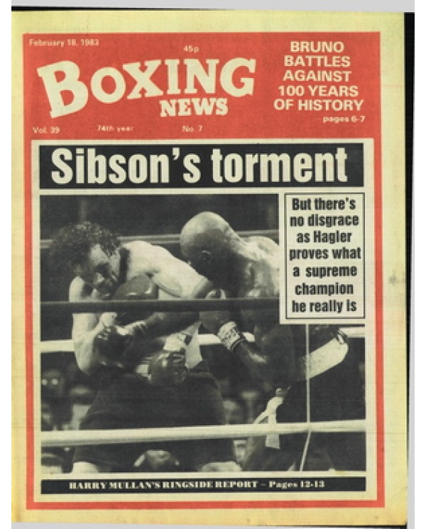 Boxing News magazine 18.2.1983 Download pdf