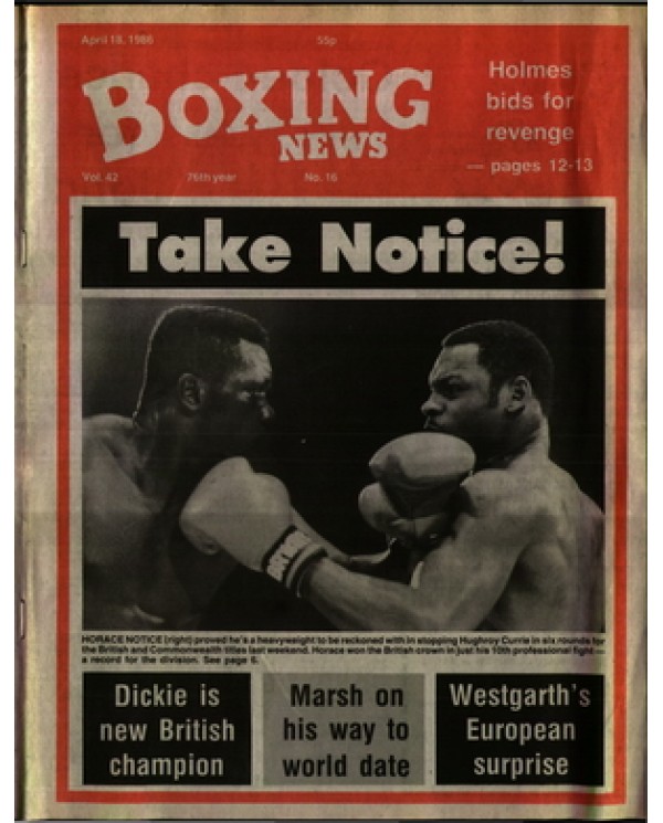 Boxing News magazine 18.4.1986 Download pdf