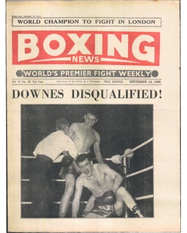 Boxing News magazine 18.9.1959 Download pdf