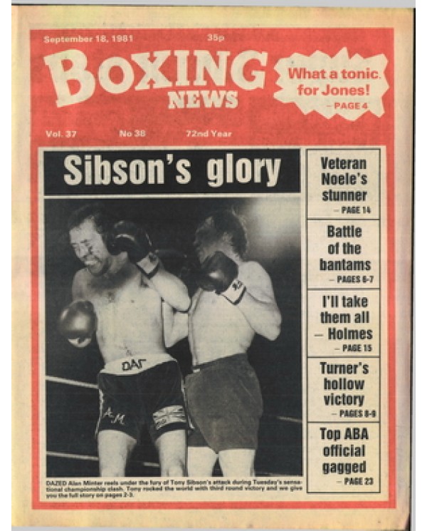 Boxing News magazine 18.9.1981 Download pdf