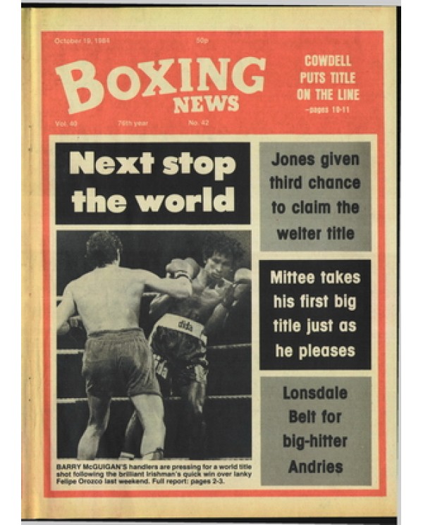 Boxing News magazine 19.10.1984 Download pdf