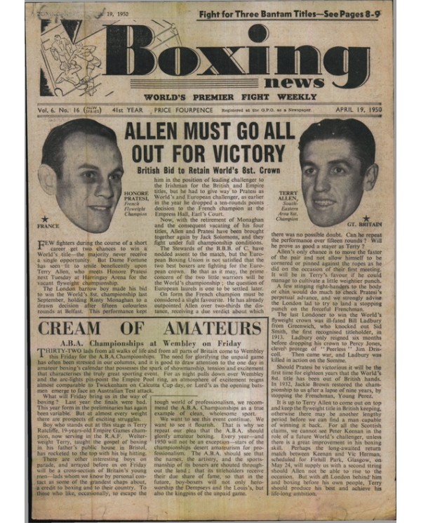 Boxing News magazine 19.4.1950 Download pdf