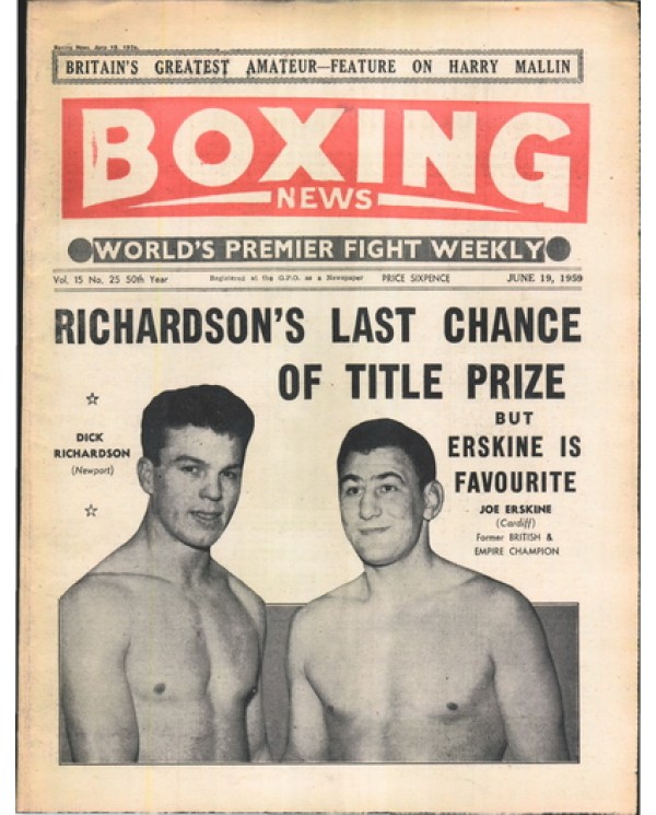 Boxing News magazine 19.6.1959 Download pdf