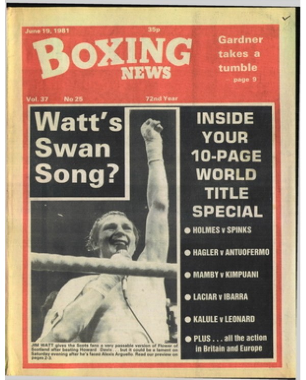 Boxing News magazine 19.6.1981 Download pdf