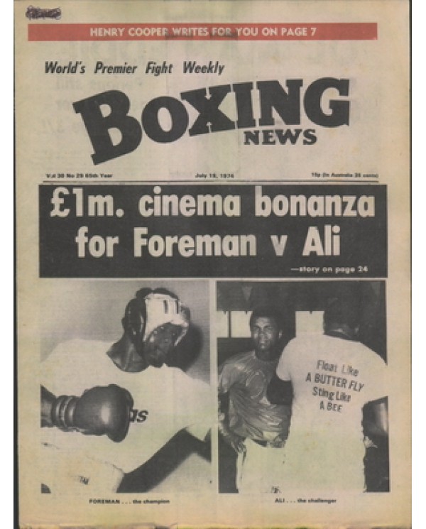 Boxing News magazine 19.7.1974  Download pdf