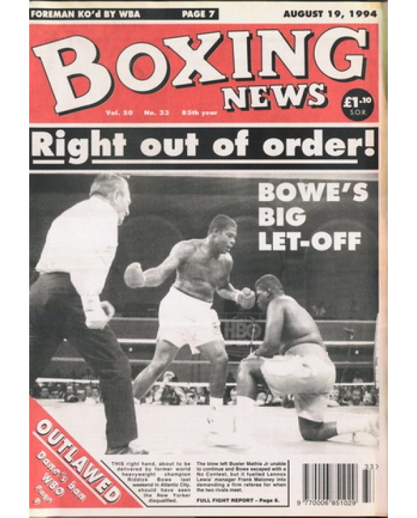 Boxing News magazine 19.8.1994 Download pdf