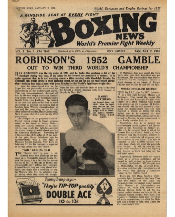 Boxing News magazine 2.1.1952 Download pdf