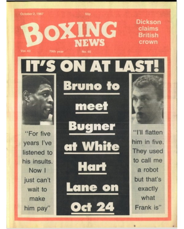 Boxing News magazine 2.10.1987 Download pdf