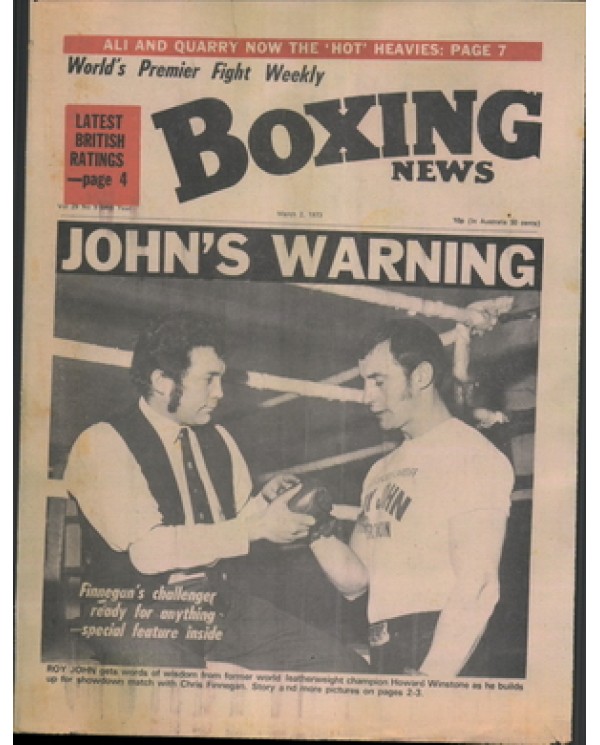 Boxing News magazine 2.3.1973  Download pdf