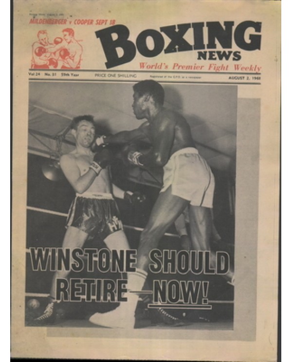 Boxing News magazine 2.8.1968  Download pdf