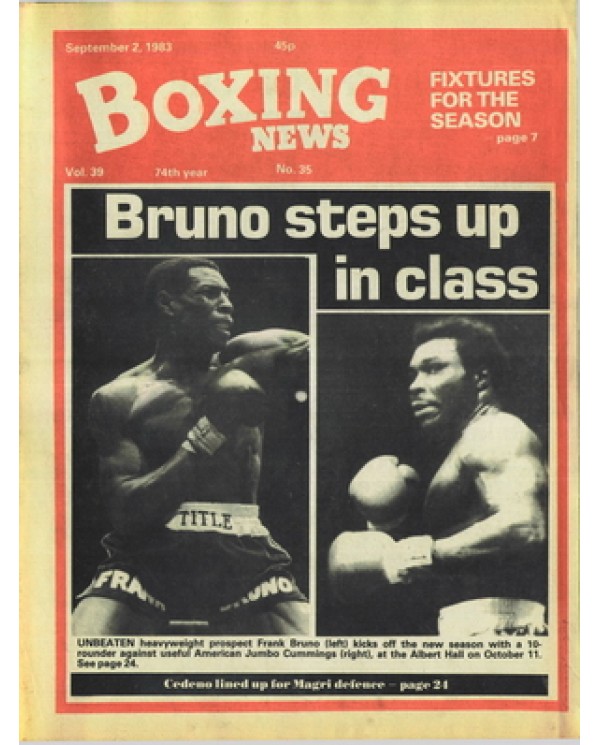 Boxing News magazine 2.9.1983 Download pdf