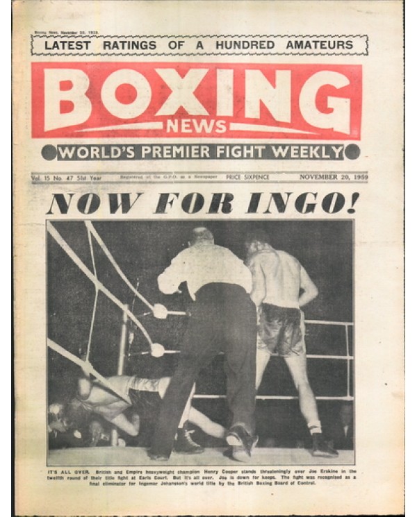 Boxing News magazine 20.11.1959 Download pdf