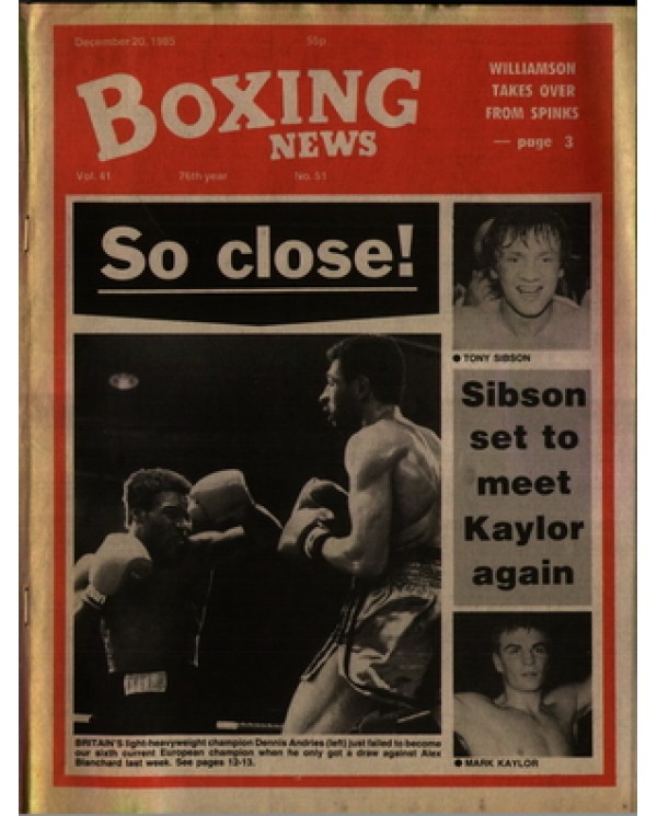 Boxing News magazine 20.12.1985 Download pdf