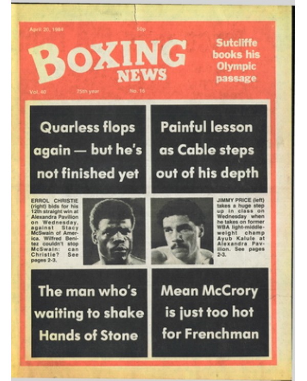 Boxing News magazine 20.4.1984 Download pdf