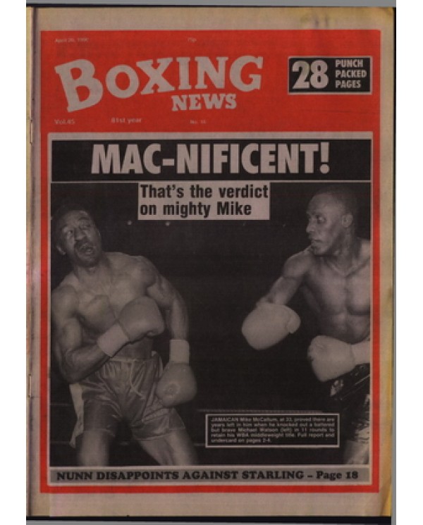 Boxing News magazine 20.4.1990 Download pdf