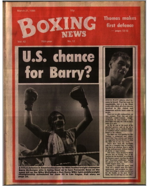 Boxing News magazine 21.3.1986 Download pdf