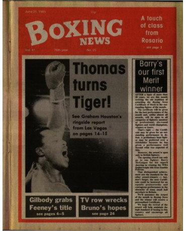 Boxing News magazine 21.6.1985 Download pdf
