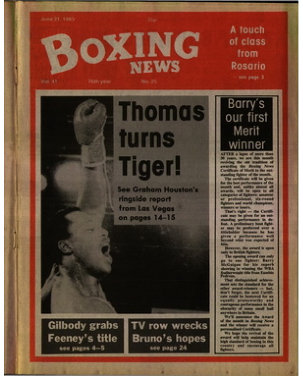 Boxing News magazine 21.6.1985 Download pdf