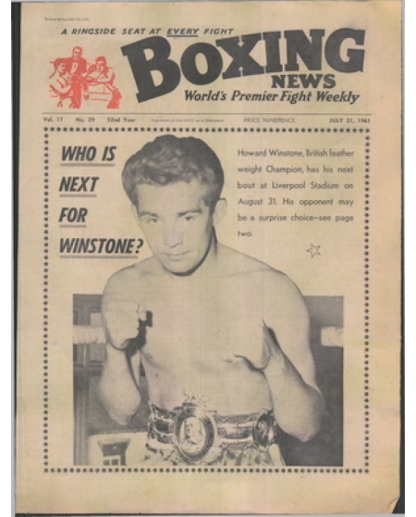 Boxing News magazine 21.6.1961  Download pdf