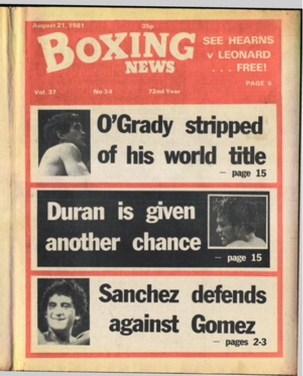 Boxing News magazine 21.8.1981 Download pdf