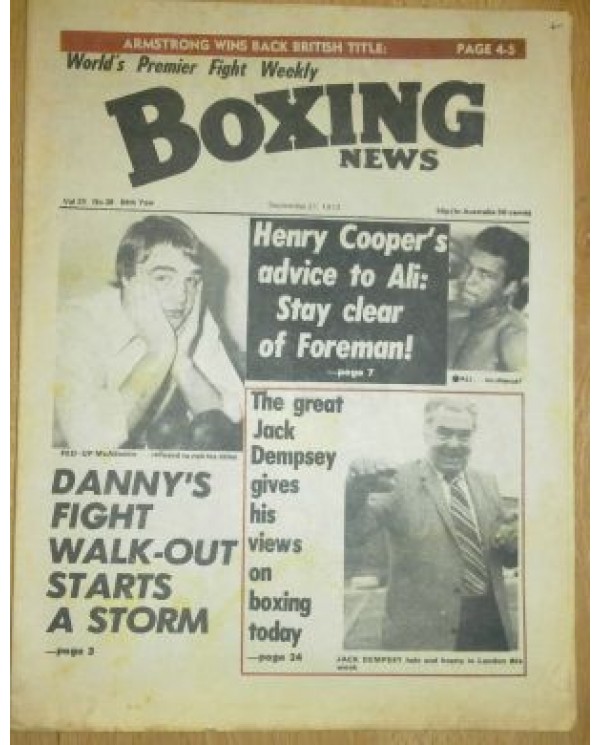 Boxing News magazine  Download PDF21.9.1973