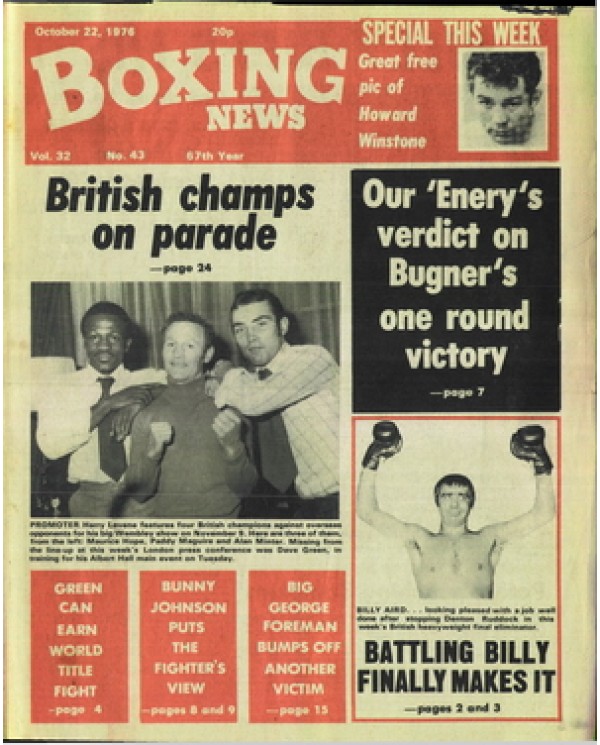 Boxing News magazine  22.10.1976 Download pdf