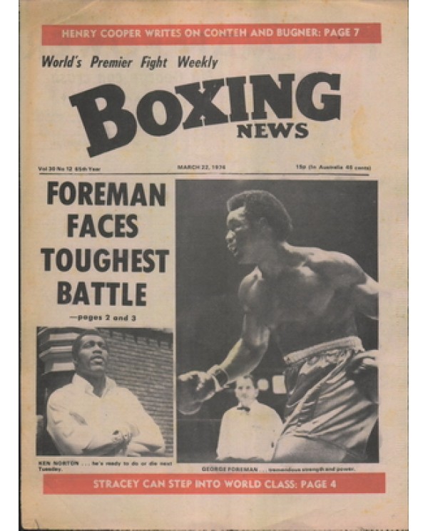 Boxing News magazine 22.3.1974  Download pdf