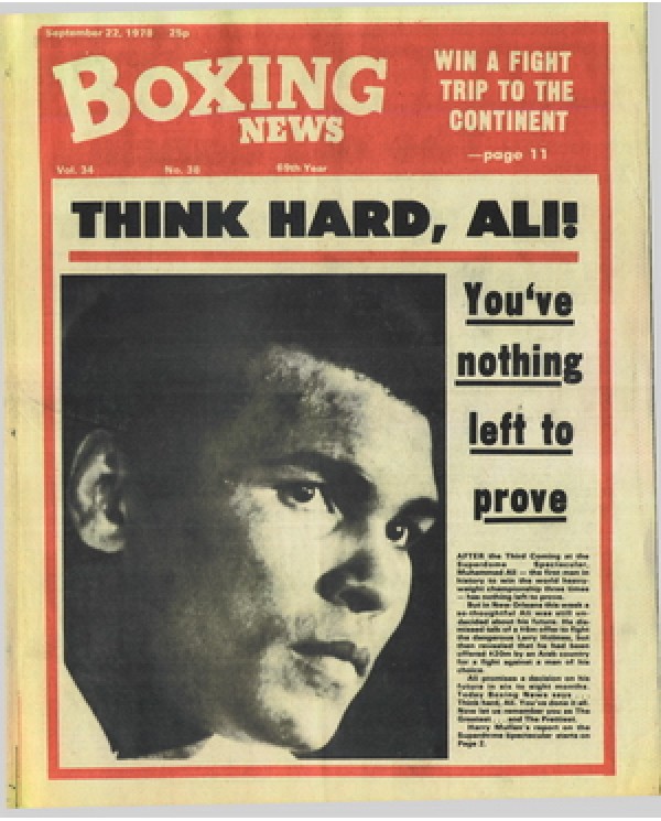 Boxing News magazine 22.9.1978 Download pdf