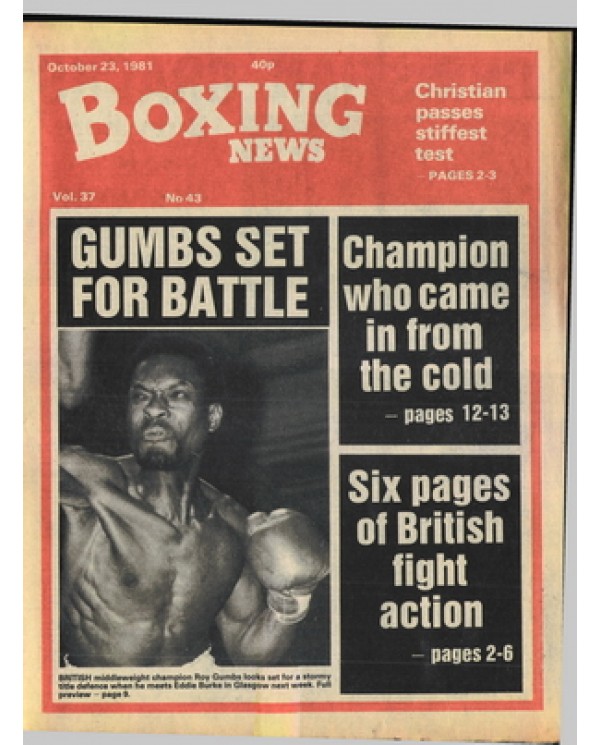 Boxing News magazine 23.10.1981 Download pdf